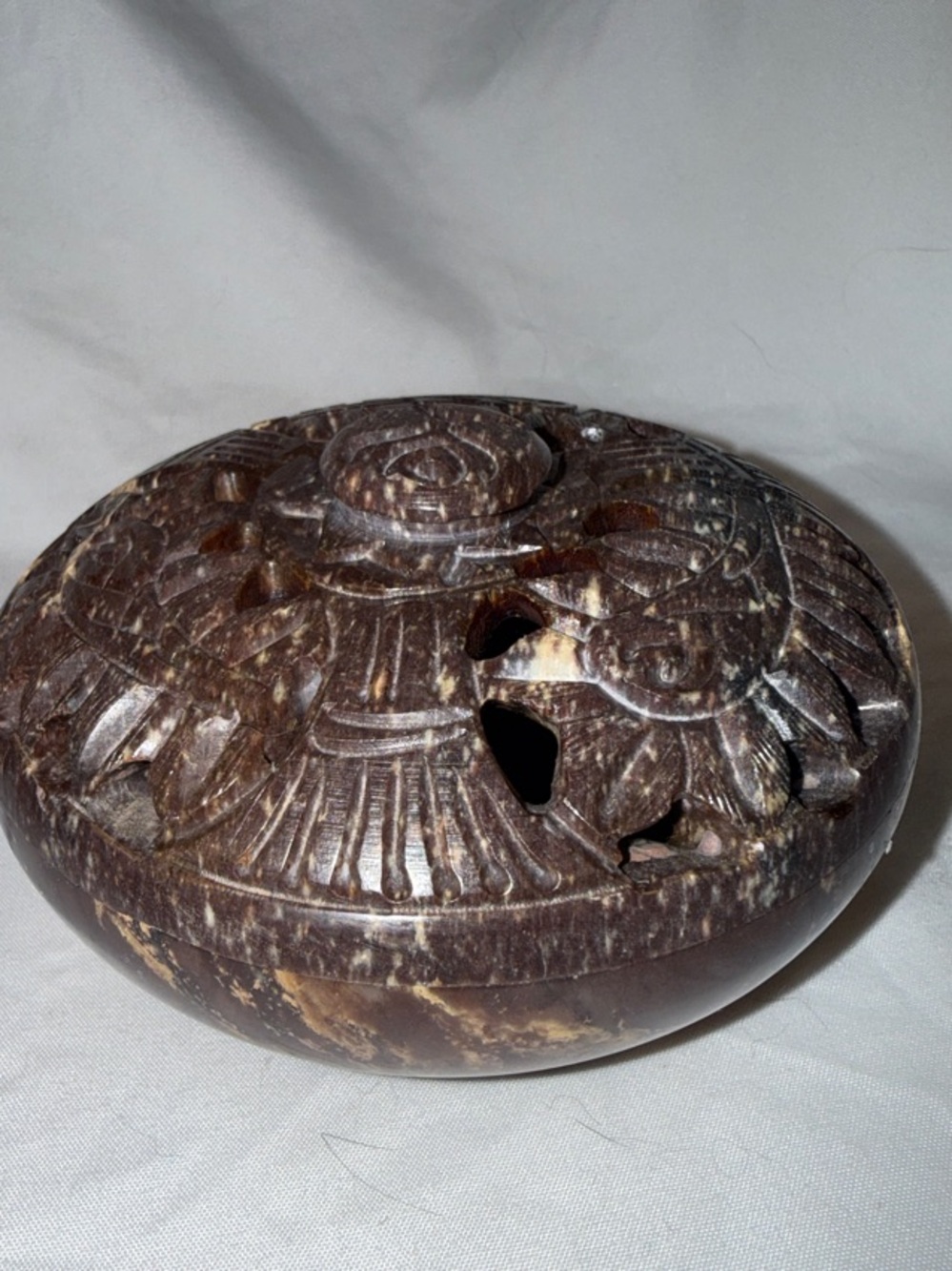 Hand-Carved Soapstone Decorative Lidded Incense Burner